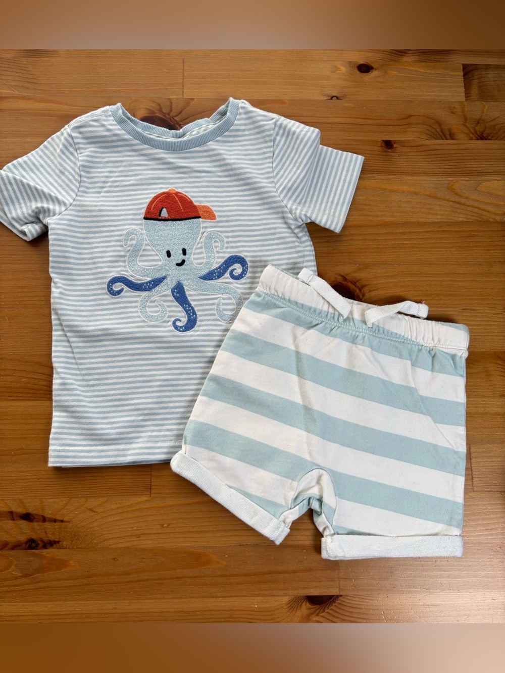 Tommy Bahama Embroidered Octopus Shirt & Little‎ Co. Shorts Bundle Size 18M